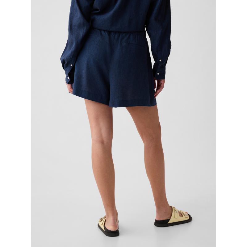 Ľanové šortky s vysokým vzrastom