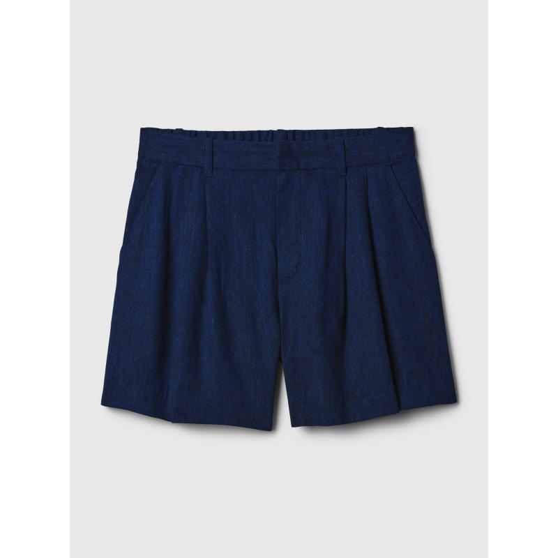 Ľanové šortky s vysokým vzrastom