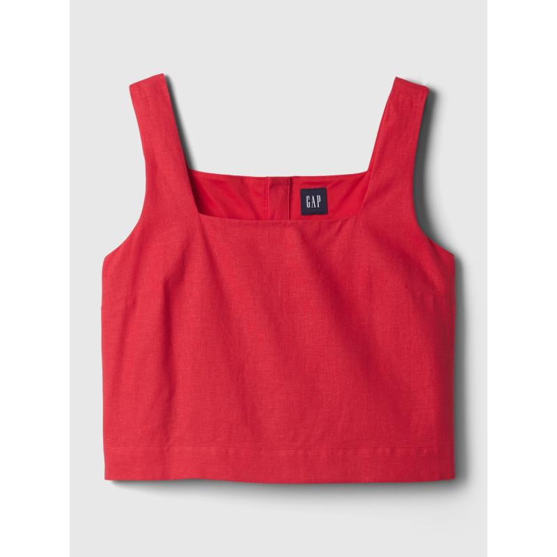 Lněný crop top