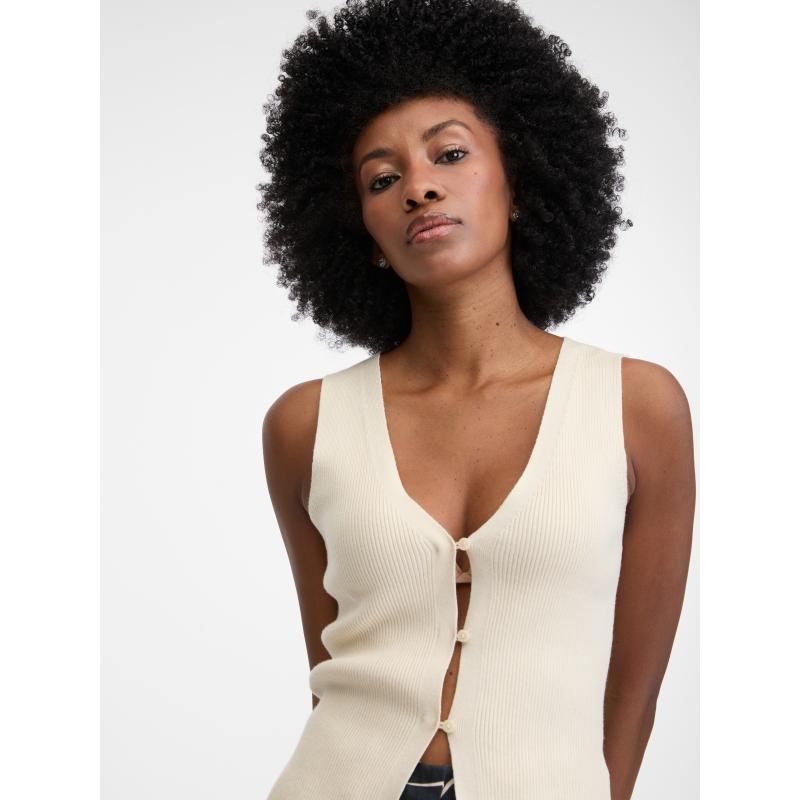 Béžová dámská vesta