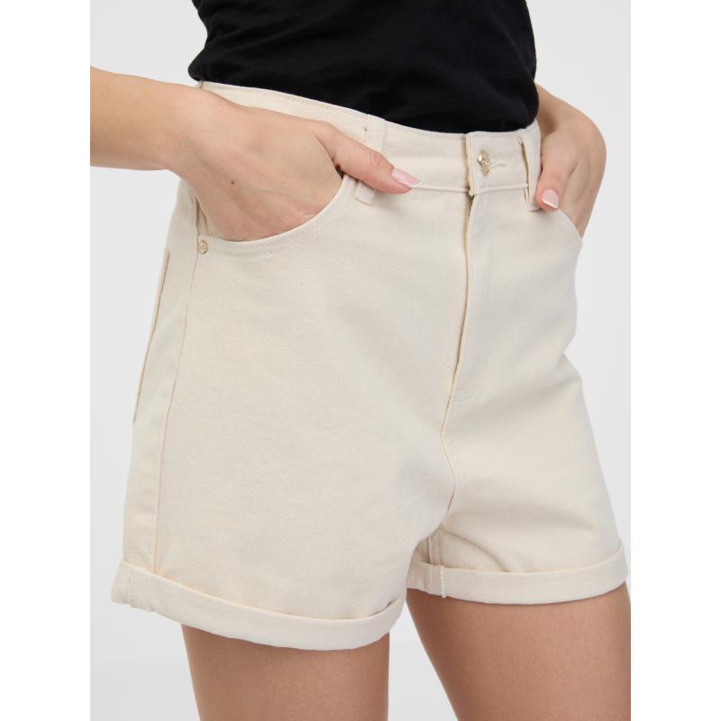 Bézs női farmer rövidnadrág