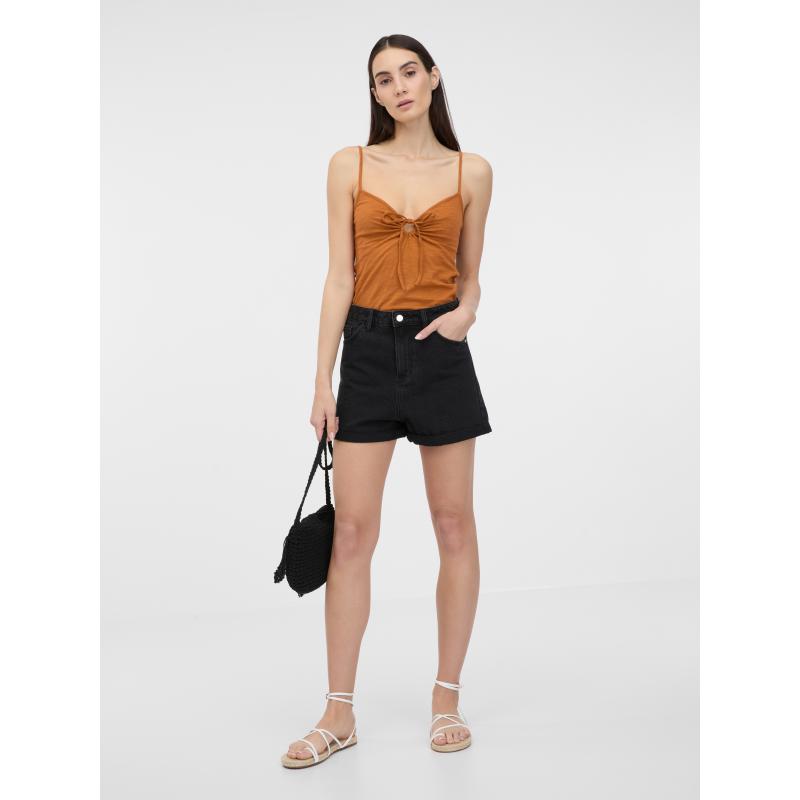 Fekete női farmer rövidnadrág