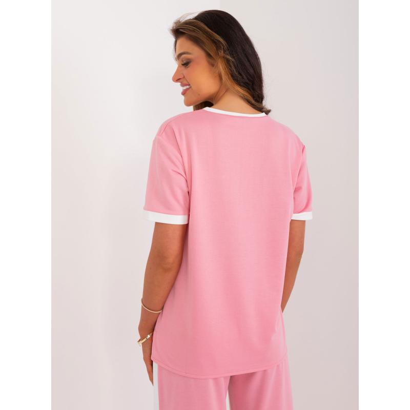 Dámská halenka s krátkými rukávy společenská růžová 