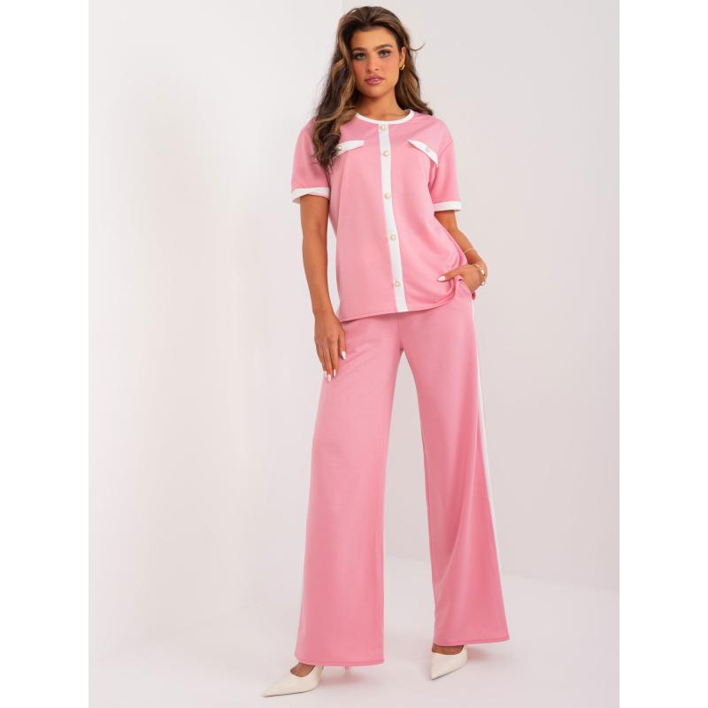 Dámská halenka s krátkými rukávy společenská růžová 