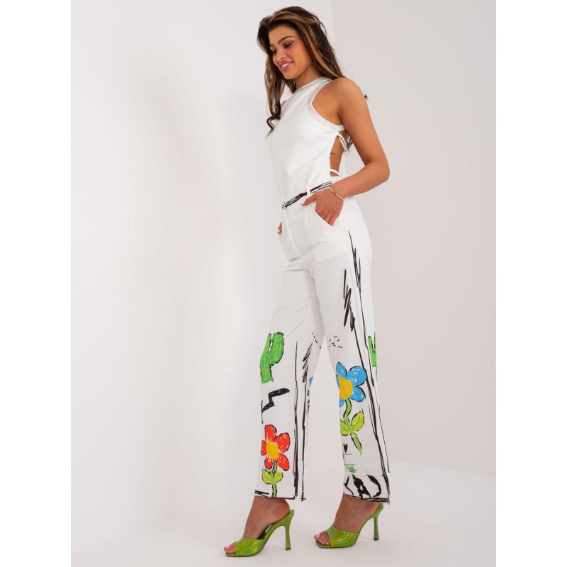 Dámské kalhoty se vzorem ecru