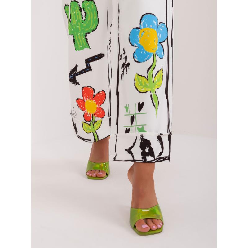 Dámské kalhoty se vzorem ecru