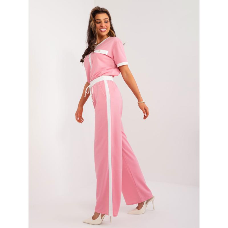 Dámské kalhoty s bavlnou růžové 