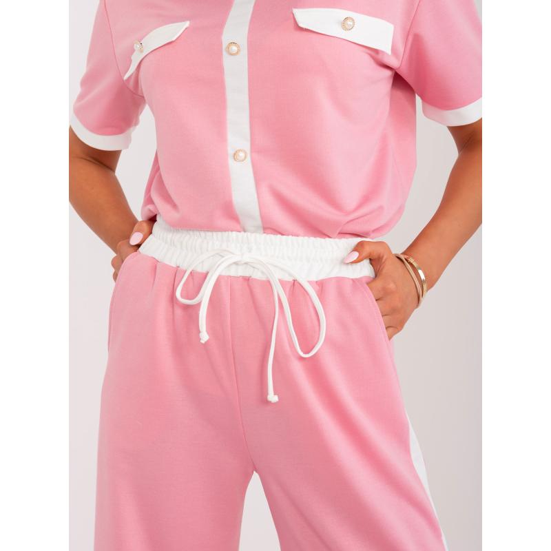 Dámské kalhoty s bavlnou růžové 