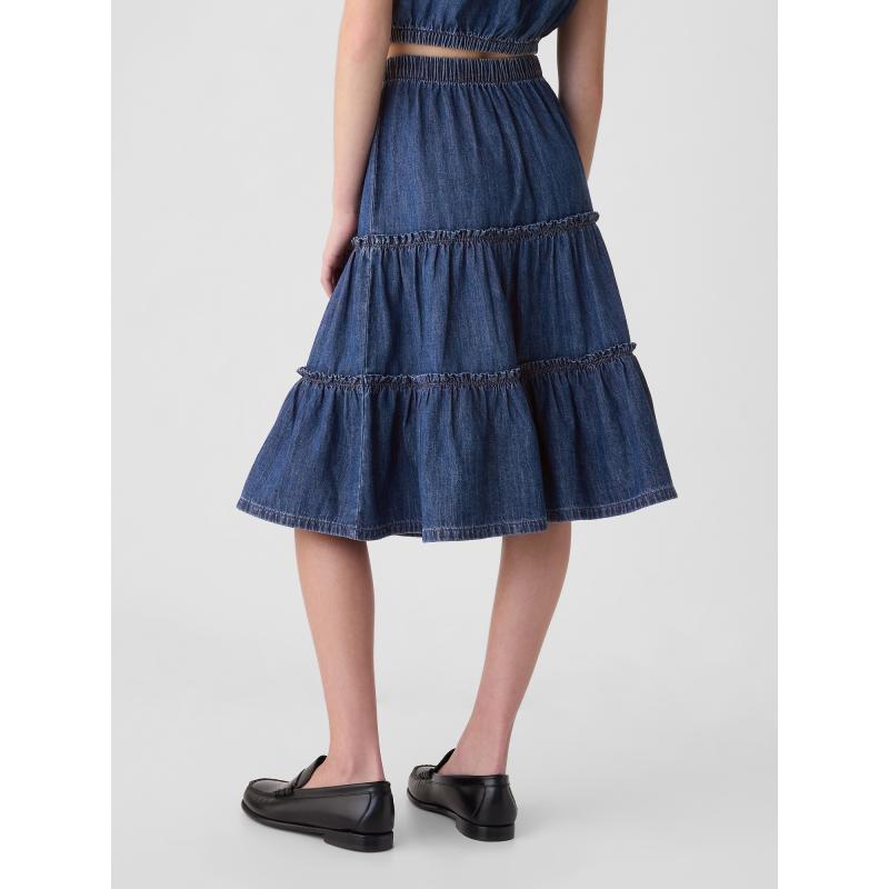 Džínová midi sukně