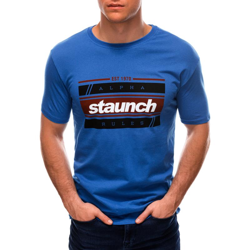 Pánske tričko s potlačou S1567 modré