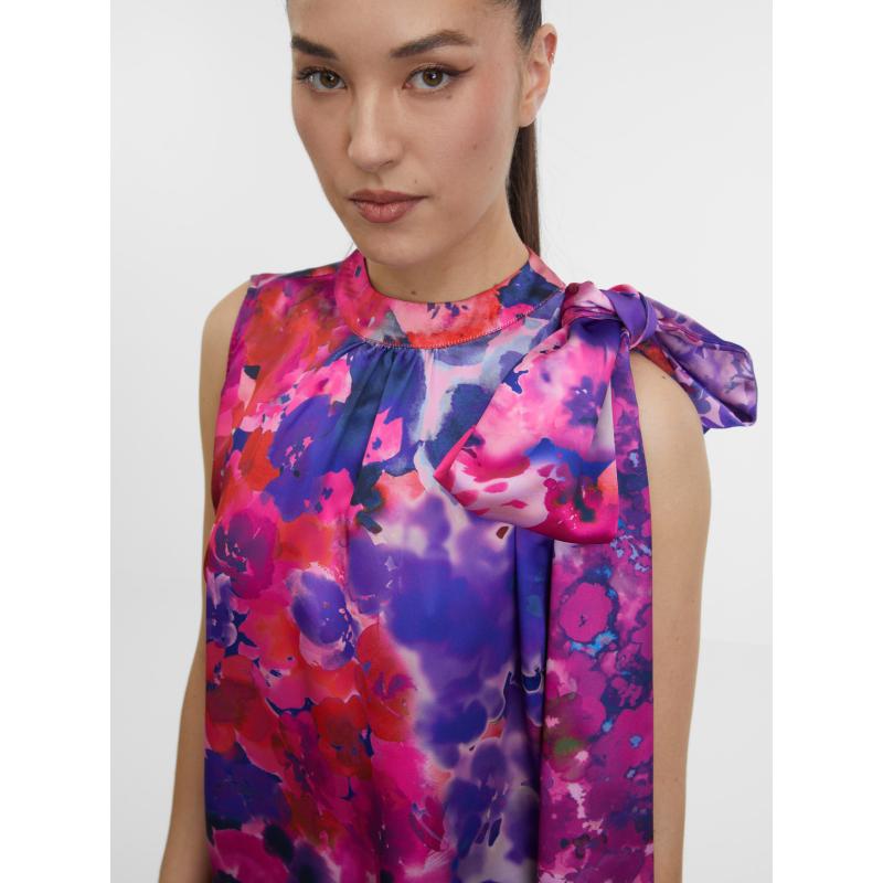 Fialový dámský květinový top