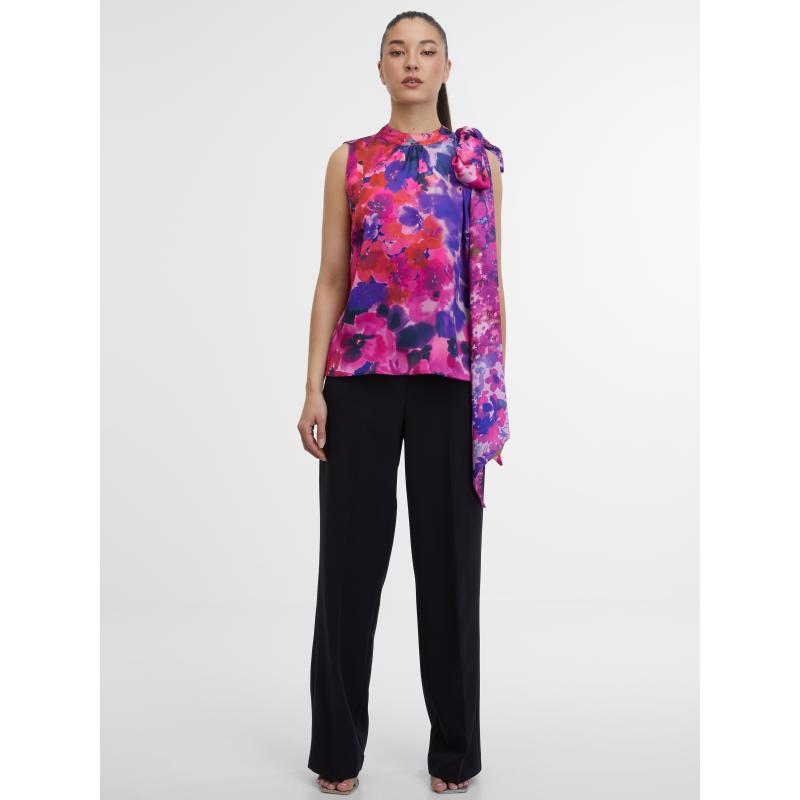 Fialový dámský květinový top