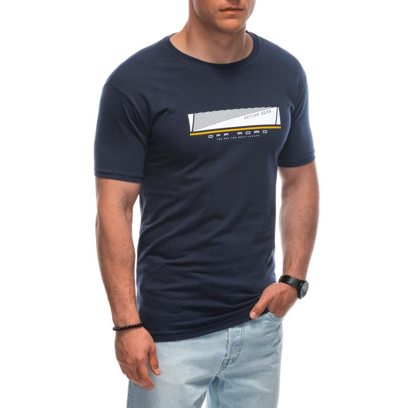 Pánske tričko s potlačou S1946 navy blue