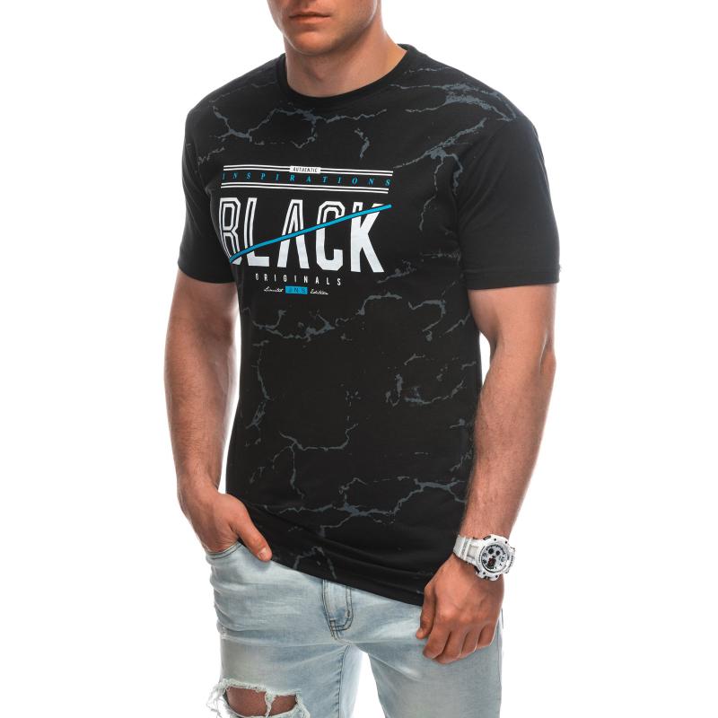 Pánske tričko s potlačou S1938 čierne