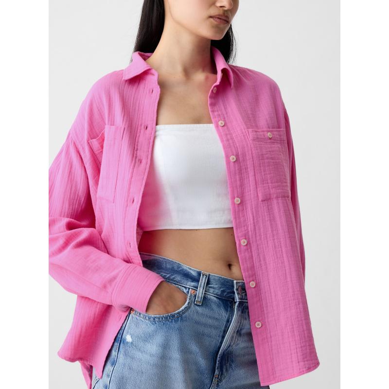 Nadrozmerné mušelínové tričko