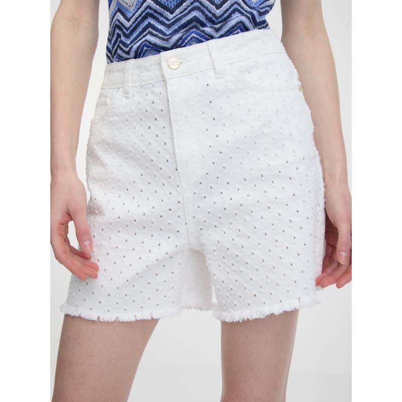 Bílé dámské džínové kraťasy