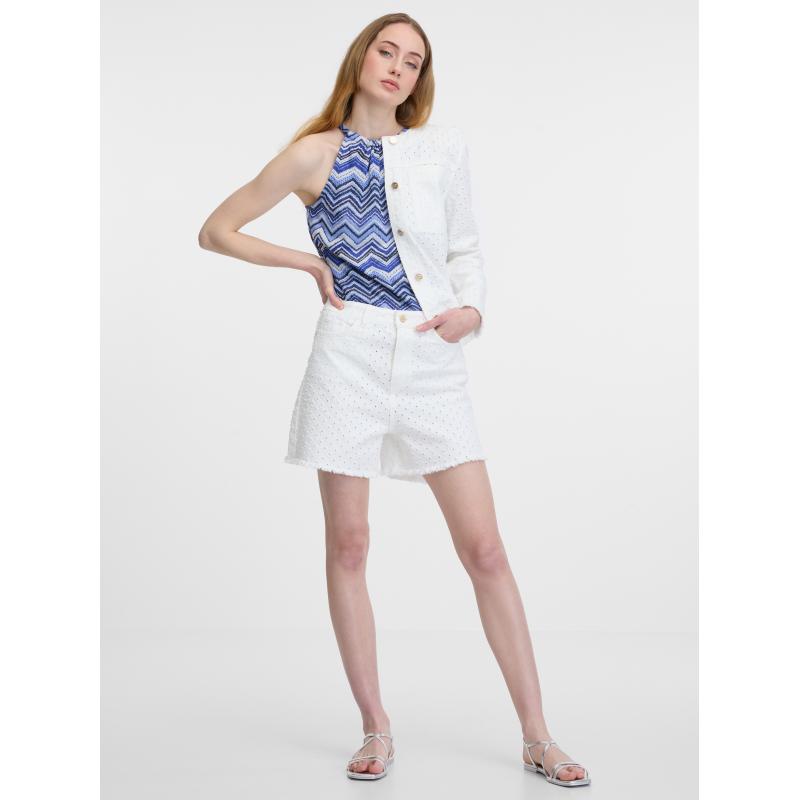 Bílé dámské džínové kraťasy