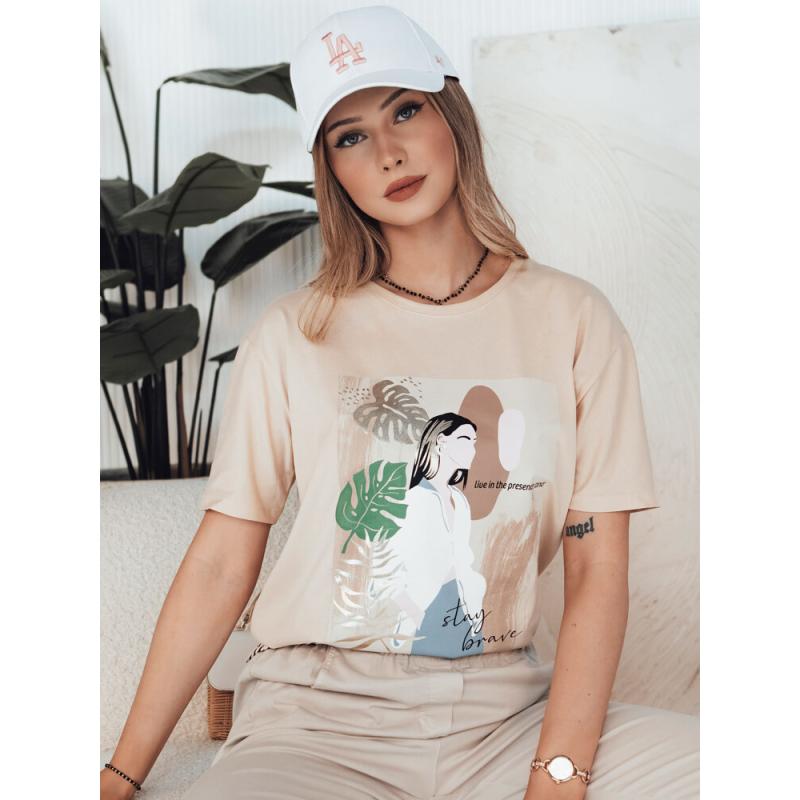 Dámské tričko BRAVIS broskvová barva