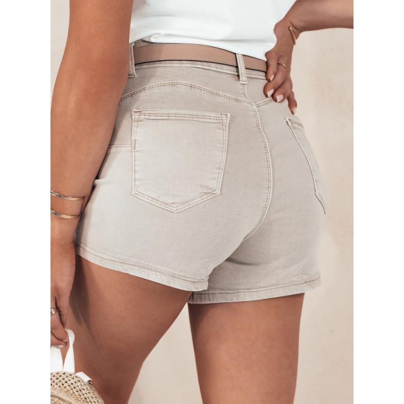 Női farmer rövidnadrág GLAMWEAR bézs