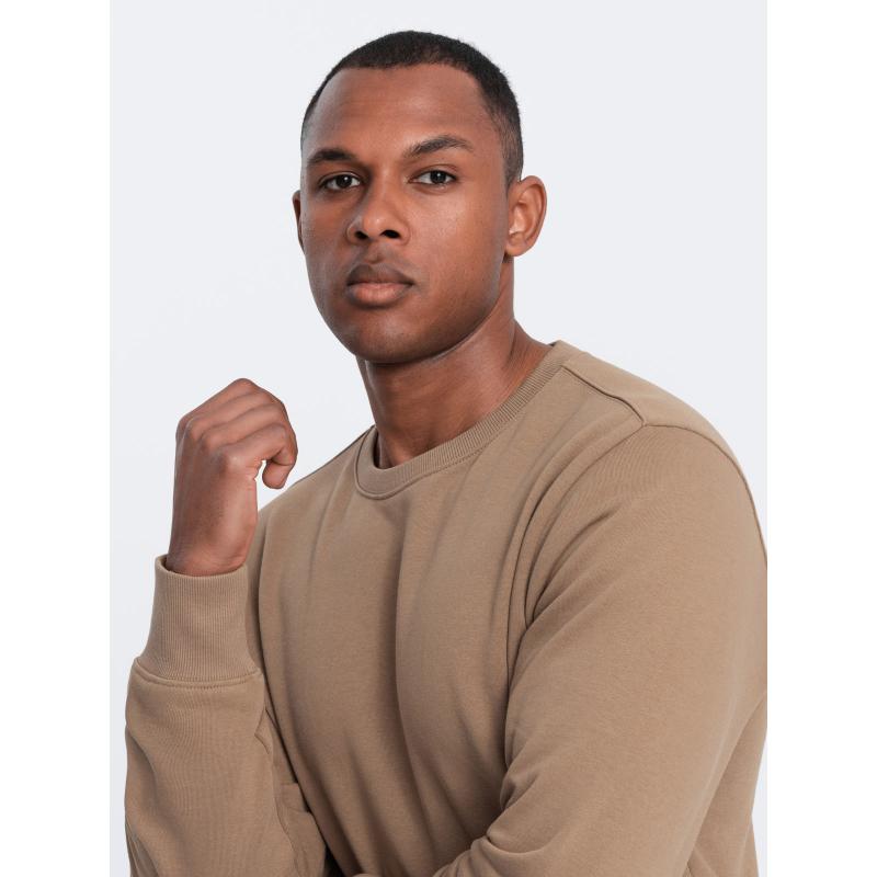 Férfi BASIC kerek nyakú melegítőfelső barna