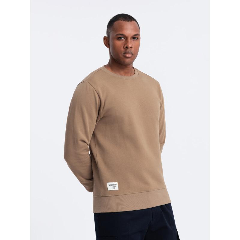 Férfi BASIC kerek nyakú melegítőfelső barna