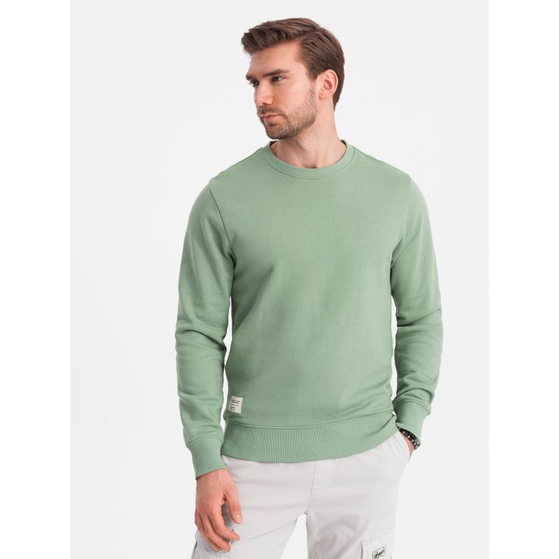 Pánska mikina BASIC s okrúhlym výstrihom zelená