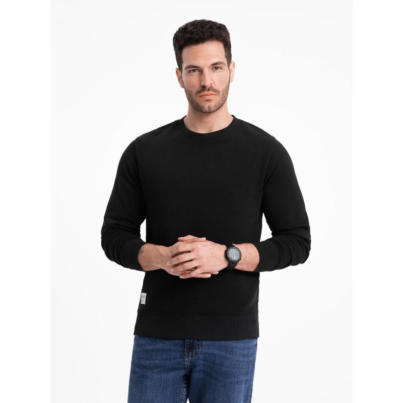 Pánska mikina s okrúhlym výstrihom BASIC čierna