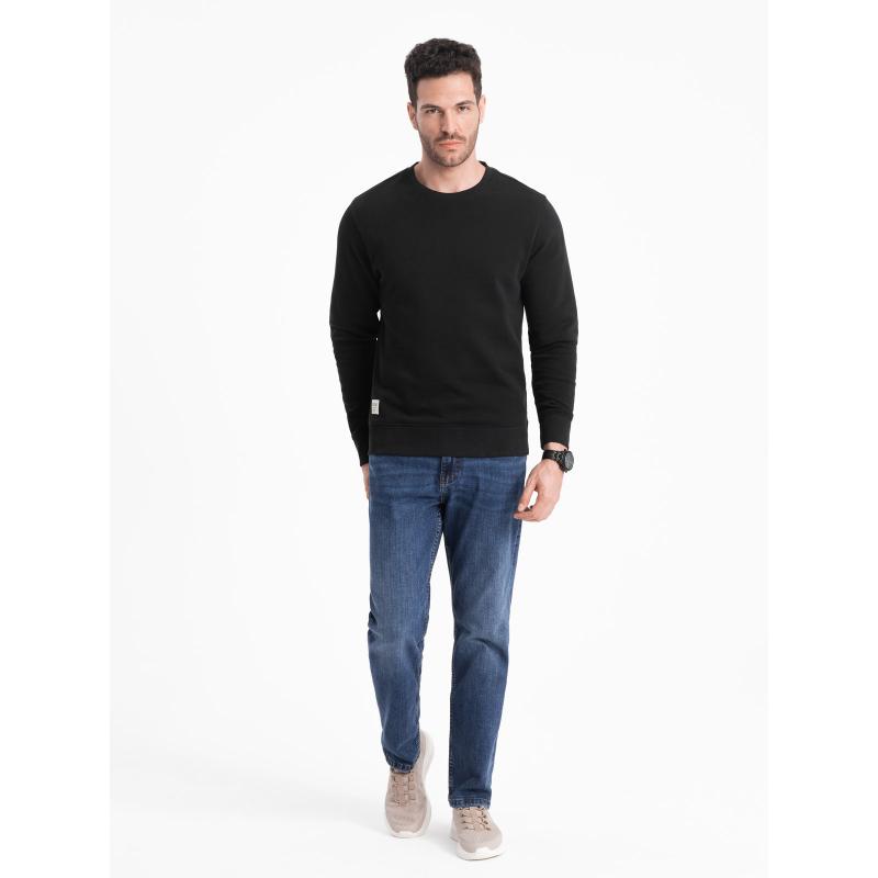 Pánska mikina s okrúhlym výstrihom BASIC čierna