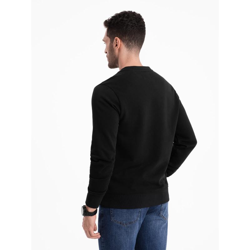 Pánska mikina s okrúhlym výstrihom BASIC čierna