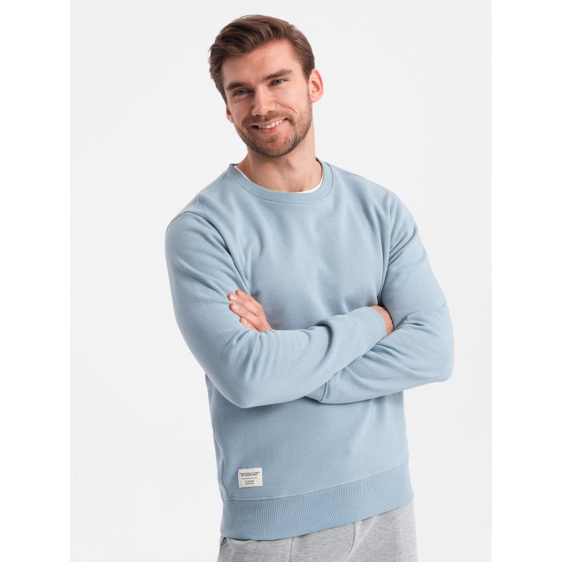 Férfi kerek nyakú pulóver BASIC kék