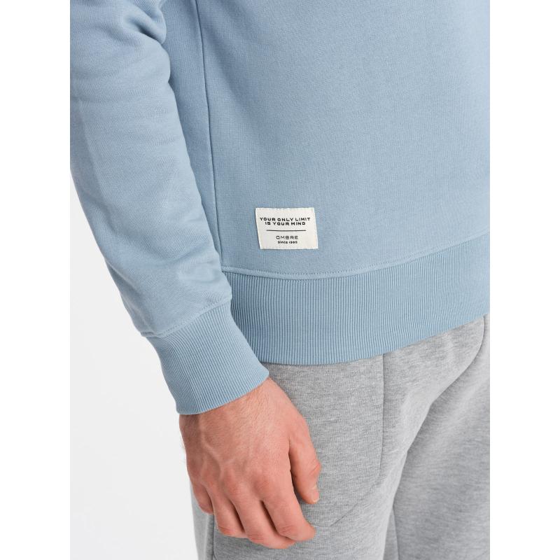 Férfi kerek nyakú pulóver BASIC kék