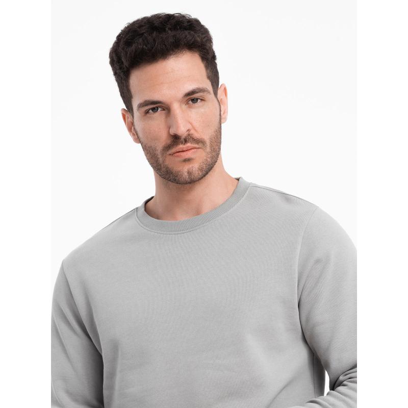 Pánska mikina s okrúhlym výstrihom BASIC šedá