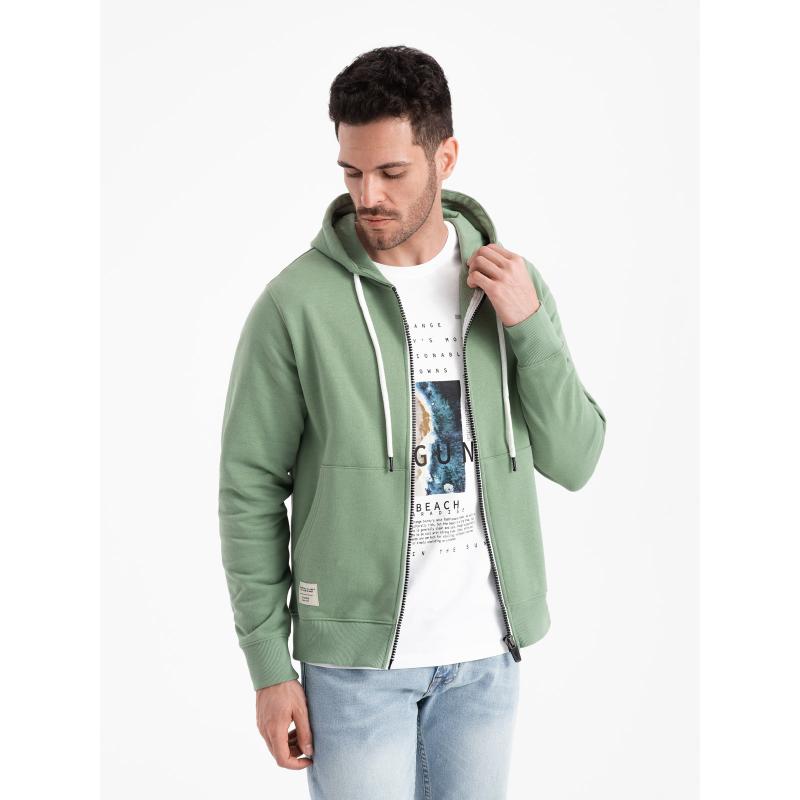 Pánska mikina BASIC s kapucňou zelená