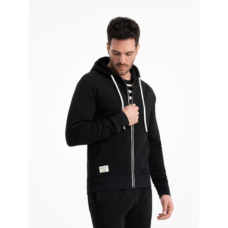 Pánská rozepínací mikina s kapucí BASIC černá 