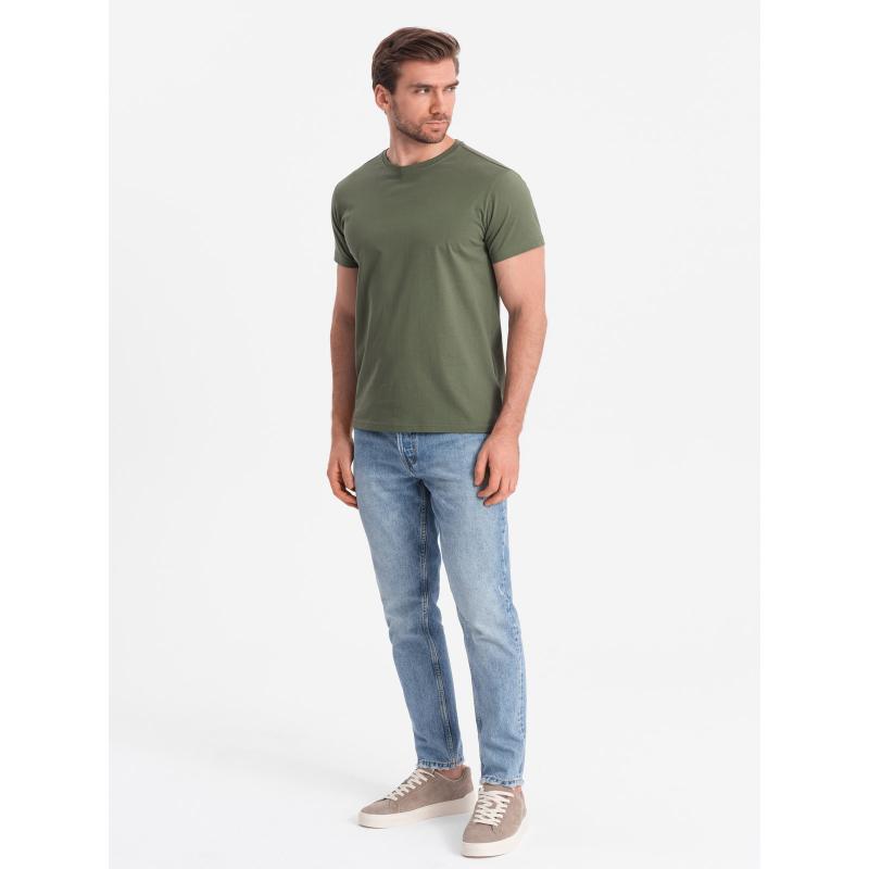 Pánské klasické bavlněné tričko BASIC khaki 