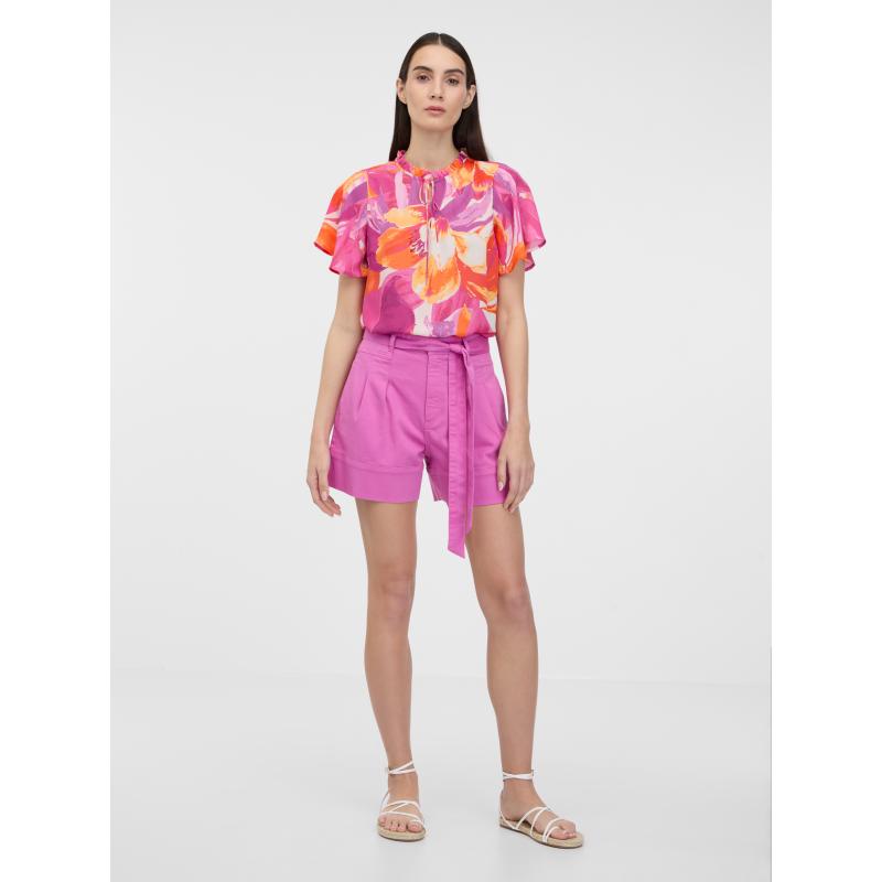 Rózsaszín női farmer rövidnadrág