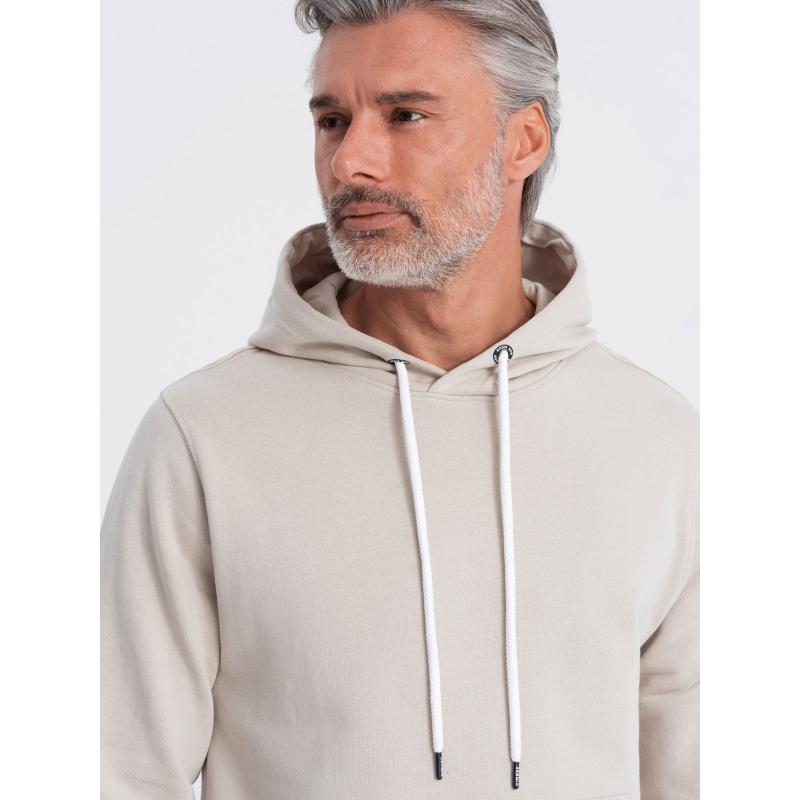 Pánská klokaní mikina s kapucí světle béžová