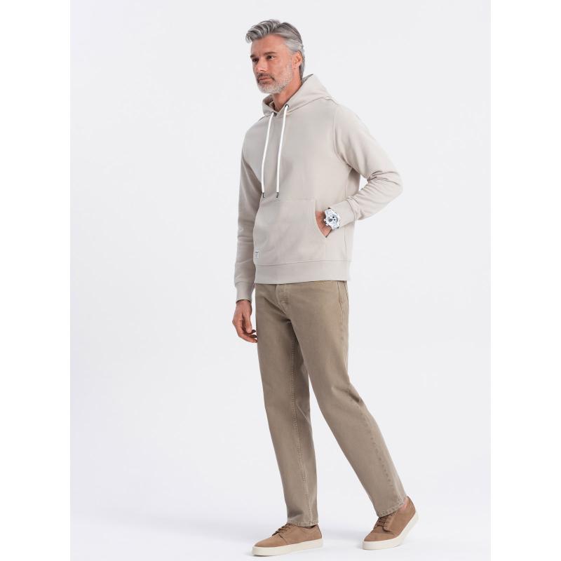 Pánská klokaní mikina s kapucí světle béžová