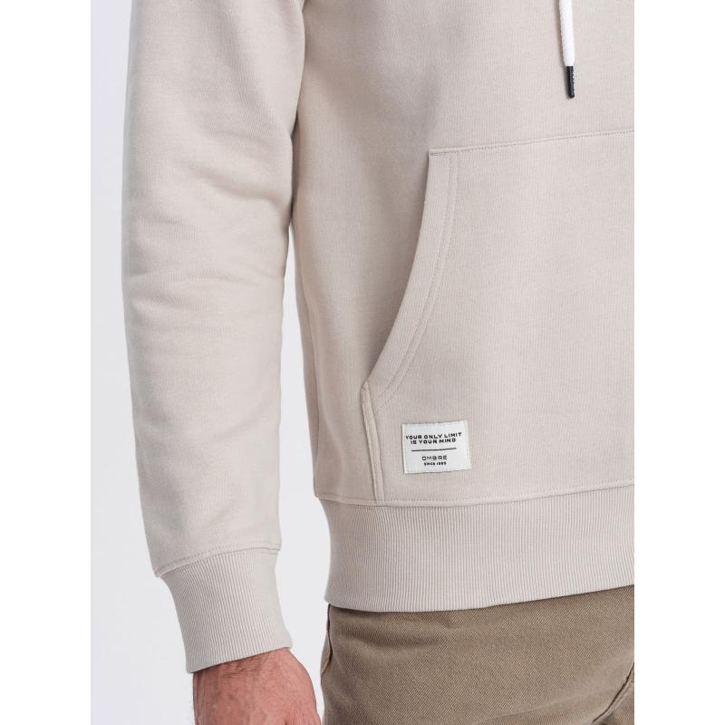 Pánská klokaní mikina s kapucí světle béžová