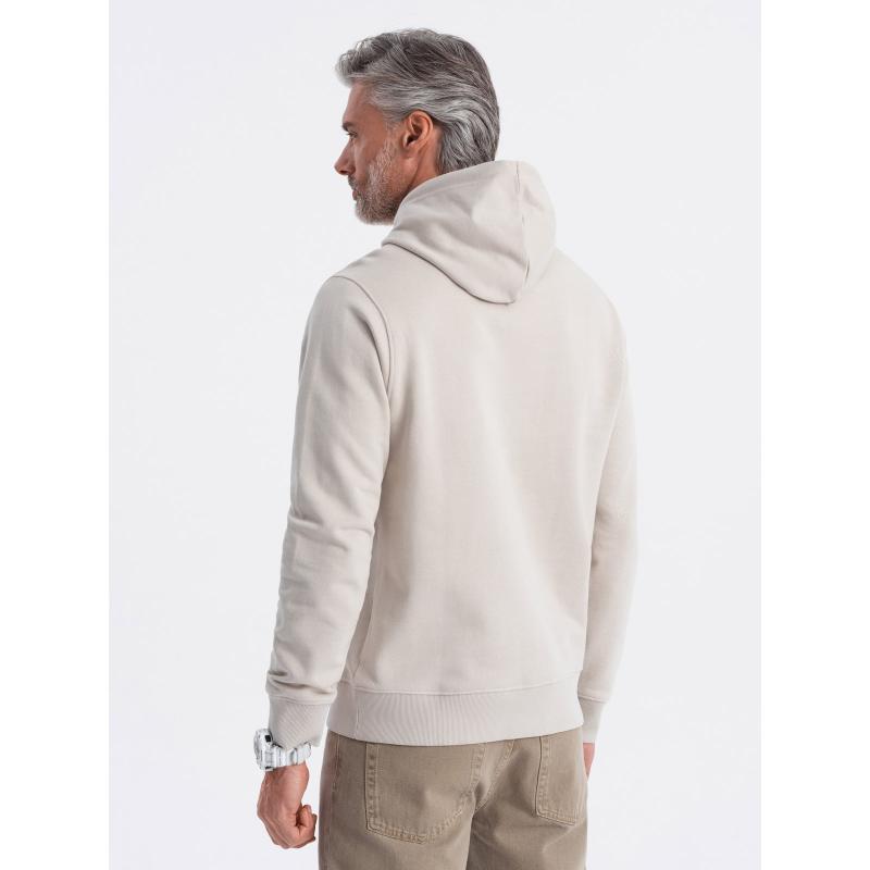 Pánská klokaní mikina s kapucí světle béžová