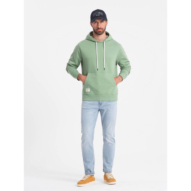 Férfi kenguru kapucnis pulóver zöld