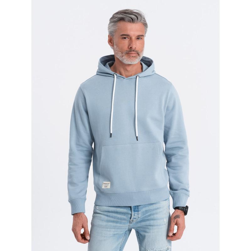 Férfi kenguru kapucnis pulóver kék