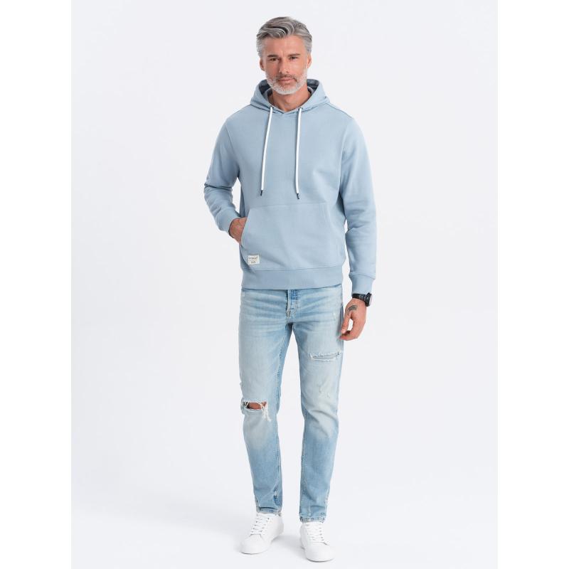 Férfi kenguru kapucnis pulóver kék