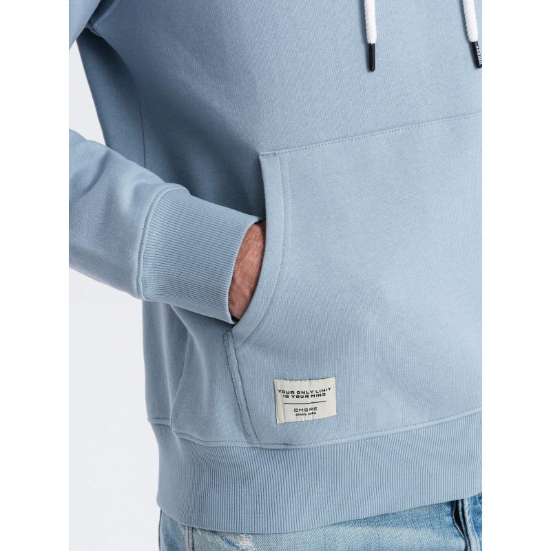 Férfi kenguru kapucnis pulóver kék