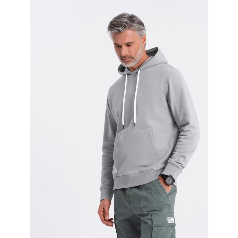 Férfi kenguru kapucnis pulóver szürke