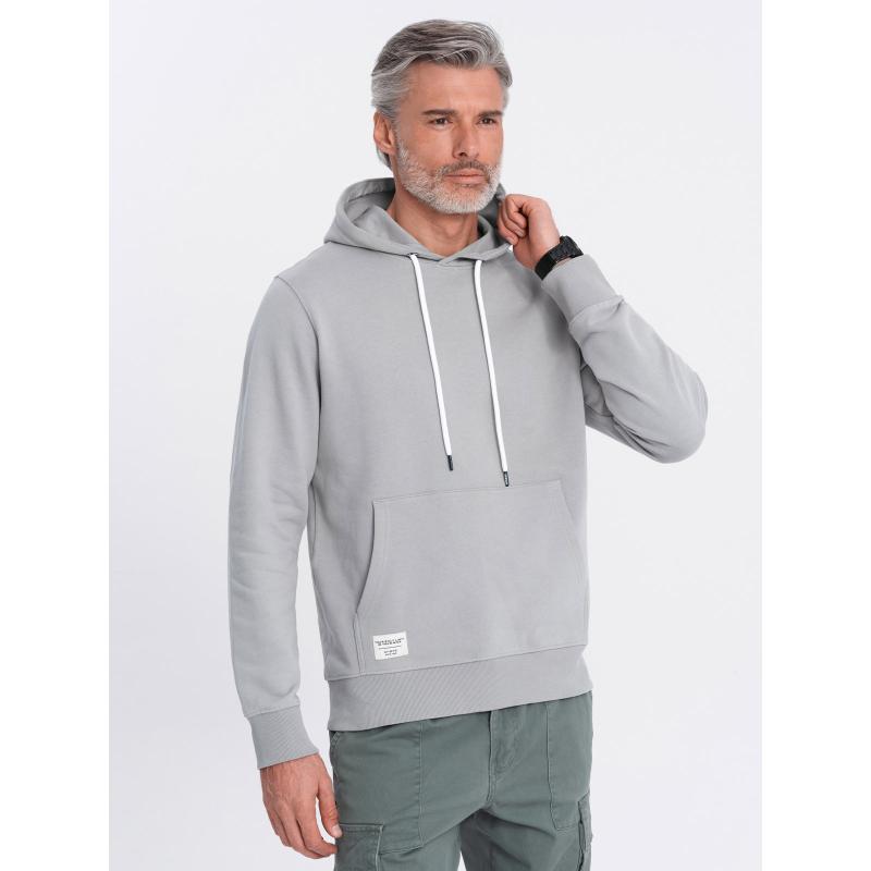 Férfi kenguru kapucnis pulóver szürke