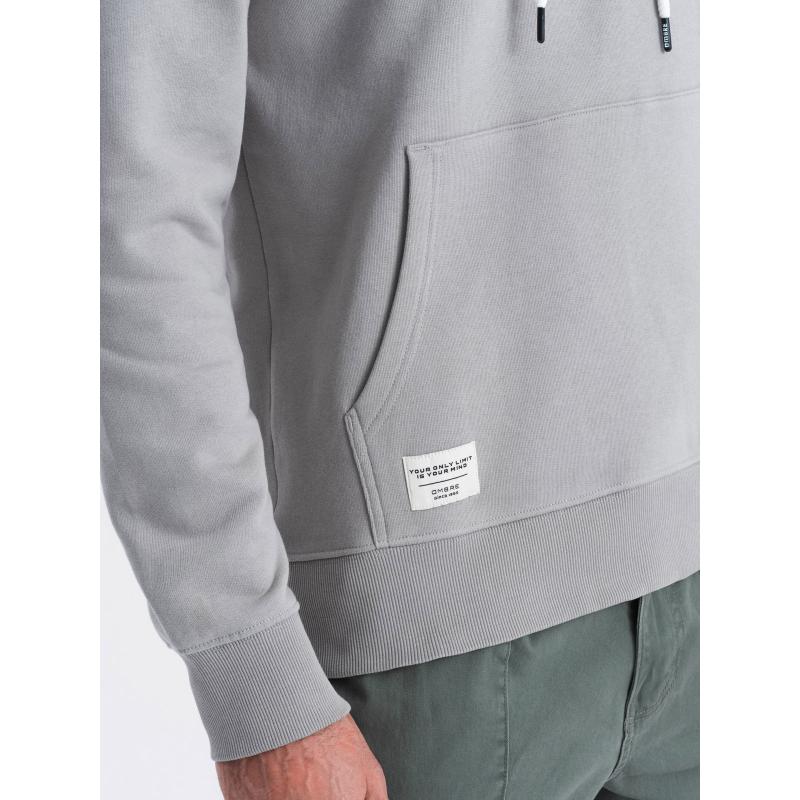 Férfi kenguru kapucnis pulóver szürke