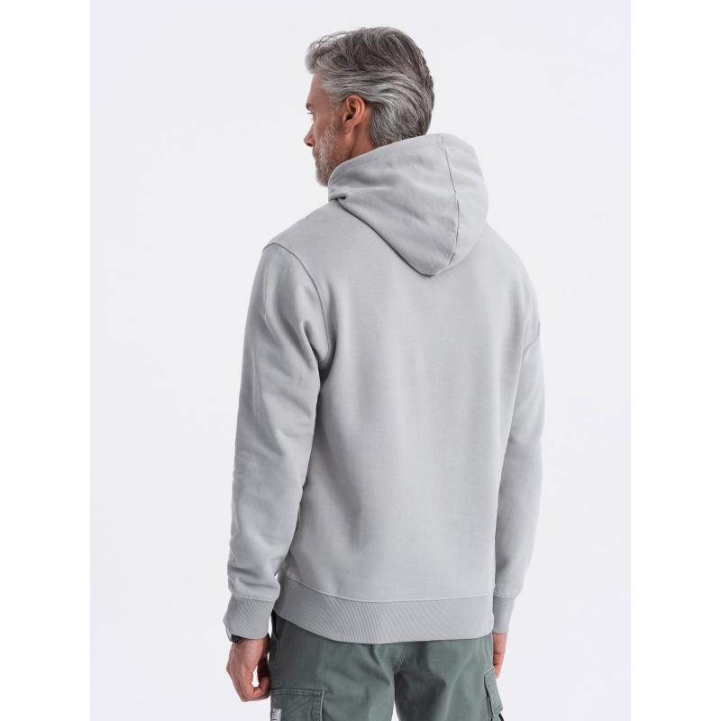 Férfi kenguru kapucnis pulóver szürke