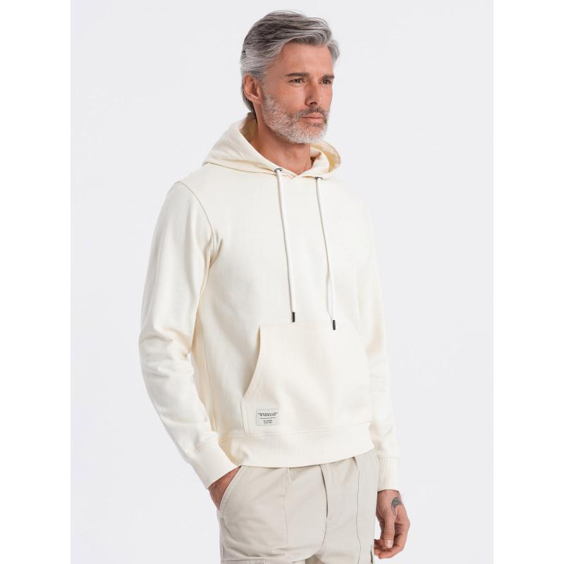 Pánská mikina klokanka s kapucí krémová 