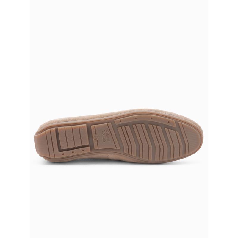 Pánské kožené mokasíny s řemínky béžové 